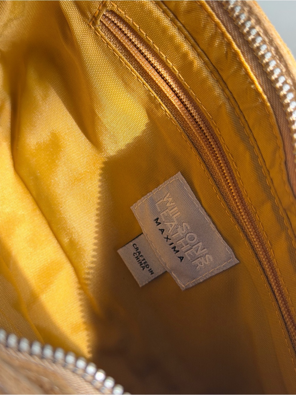 Wilson Leather Golden Beige Real Suede Shoulder Bag - Picture 3 of 7